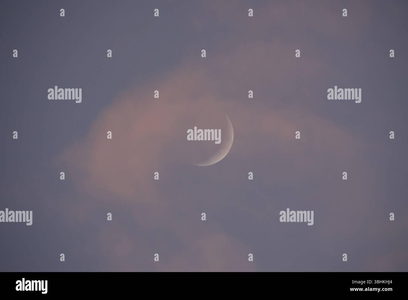 Abendhimmel und Mond, Deutschland, Europa Stockfoto