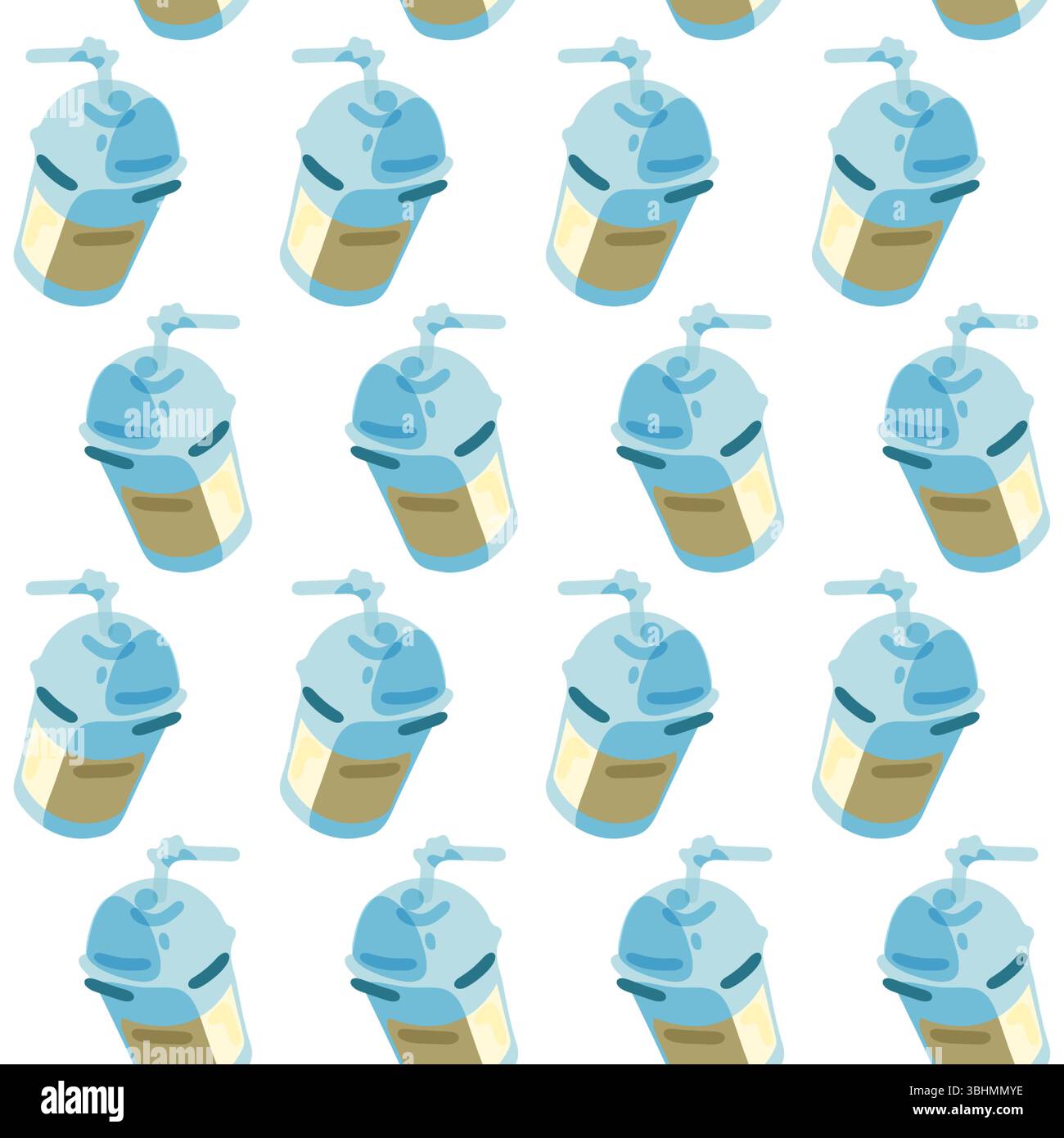 Nahtloses Design Für Eiskaffee Stock Vektor