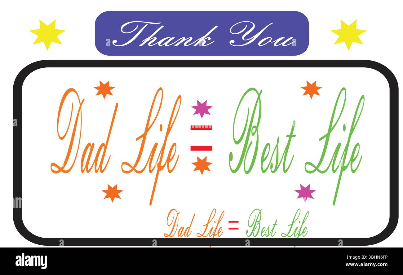 Danke, Dad, dass du mir das beste Leben Typografie Vektor-Design für den Vatertag gegeben hast Stock Vektor