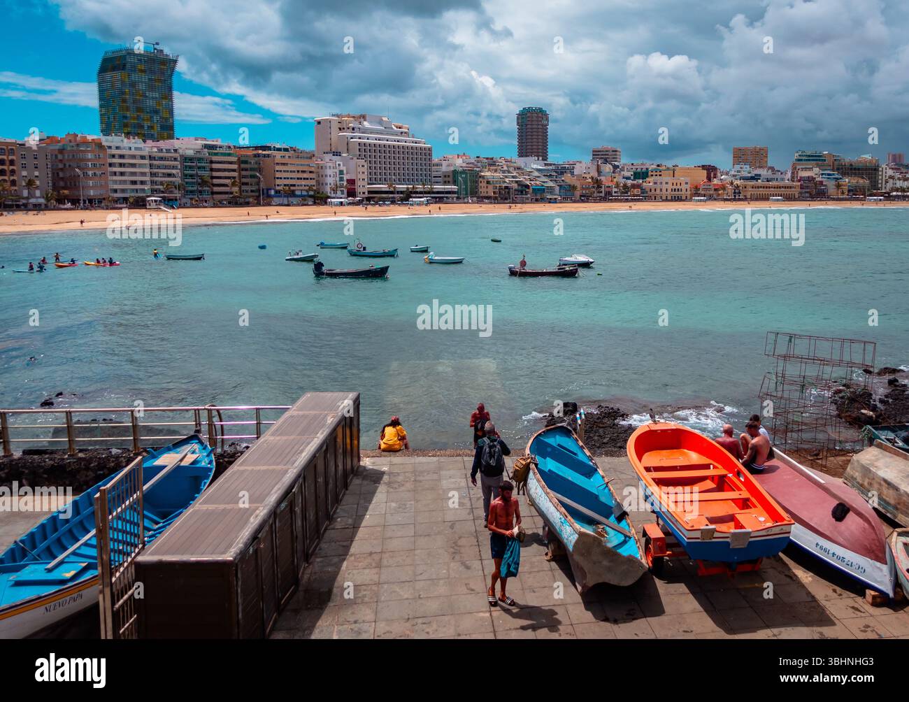Las Canteras Strand in Las Palmas, Gran Canaria, Spanien Stockfoto