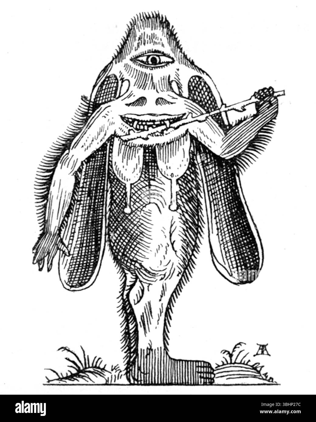 John Ashton - der Zyklopen - Curious Creatures in Zoology - 1890 - Sizilianischer Zyklopen, aus Gaius Plinius Secundus Historia Naturalis, Venedig, 1516 Stockfoto