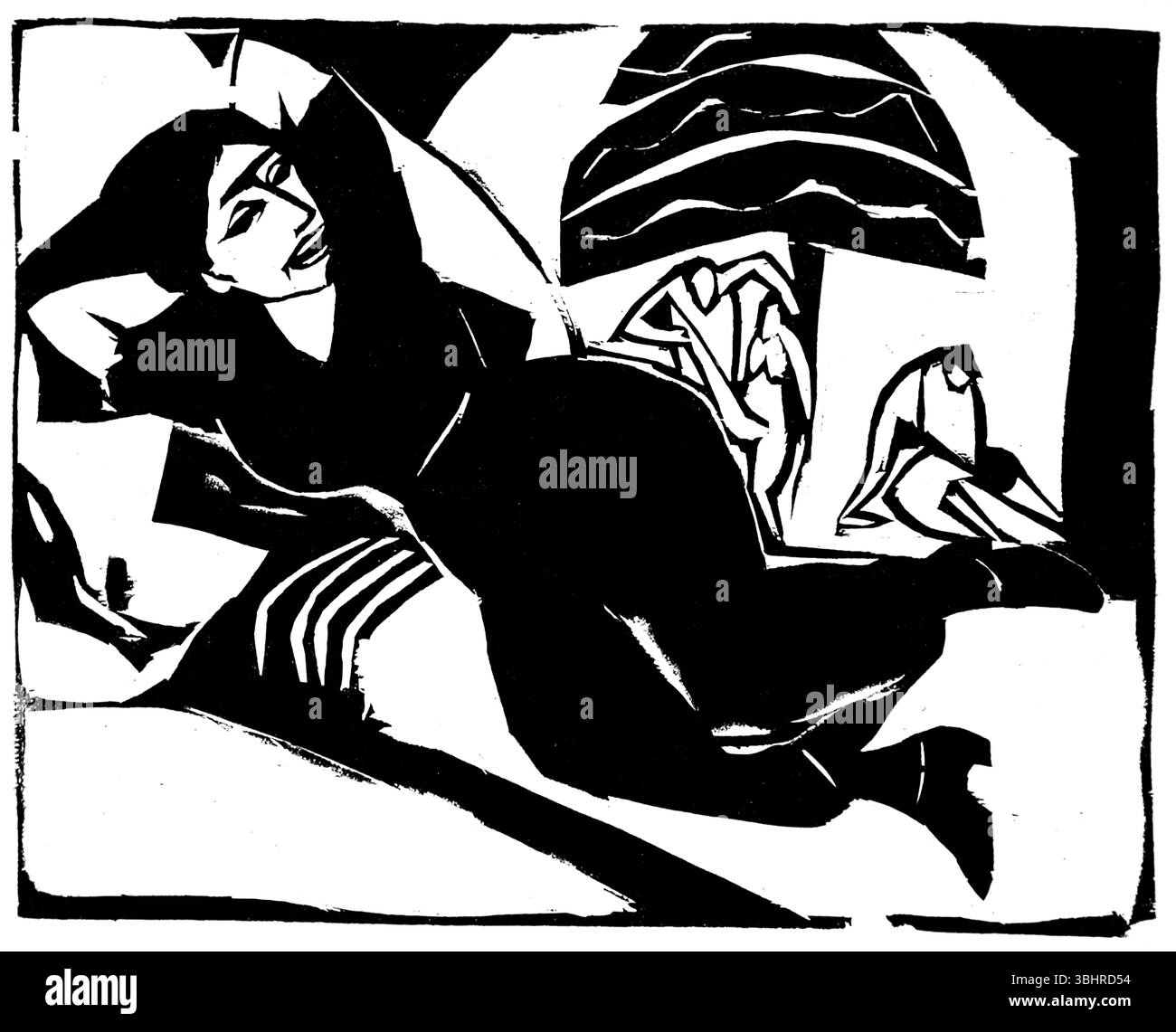 Rest (Ruhe) von Ernst Ludwig Kirchner – 1911 deutsches expressionistisches Gemälde, Public Domain, High-Resolution Fine Art Print Stockfoto