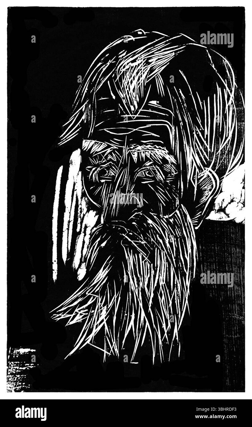 Father Müller (1918) von Ernst Ludwig Kirchner – German Expressionist Portrait, Public Domain, High-Resolution Fine Art Print Stockfoto