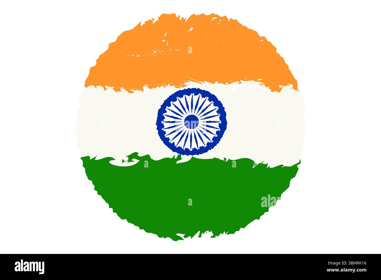 Vektorflagge von Indien im Vintage-Stil. Indische Flagge im Grunge-Stil zum Indischen Unabhängigkeitstag am 15. August. Stock Vektor