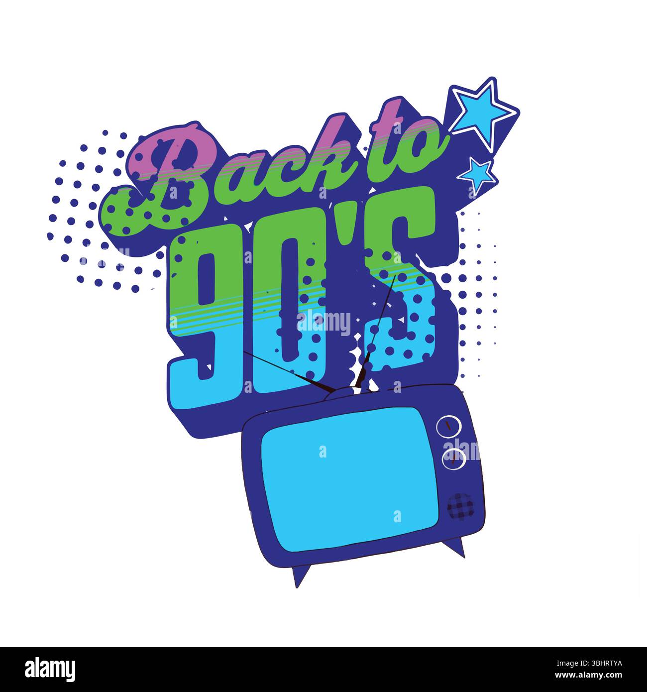 Retro-Poster der 90er Jahre – Vektor-Illustration im Vintage-Stil Stock Vektor