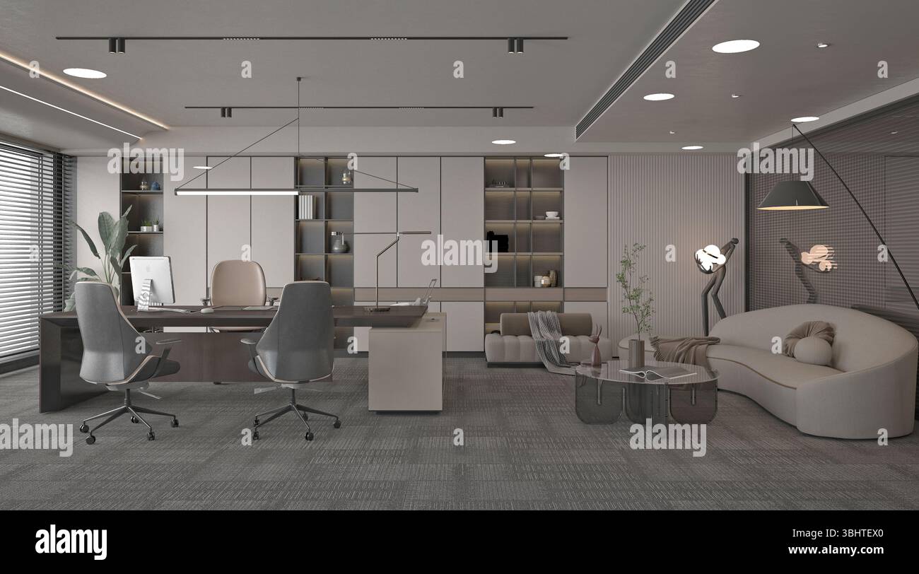 3D-Rendern des Arbeitsraums Stockfoto