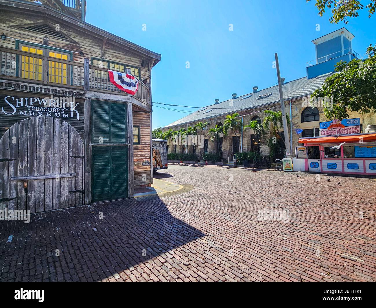 Mallory Square, Key West. Ein historischer platz in der Altstadt von Key West. Stockfoto