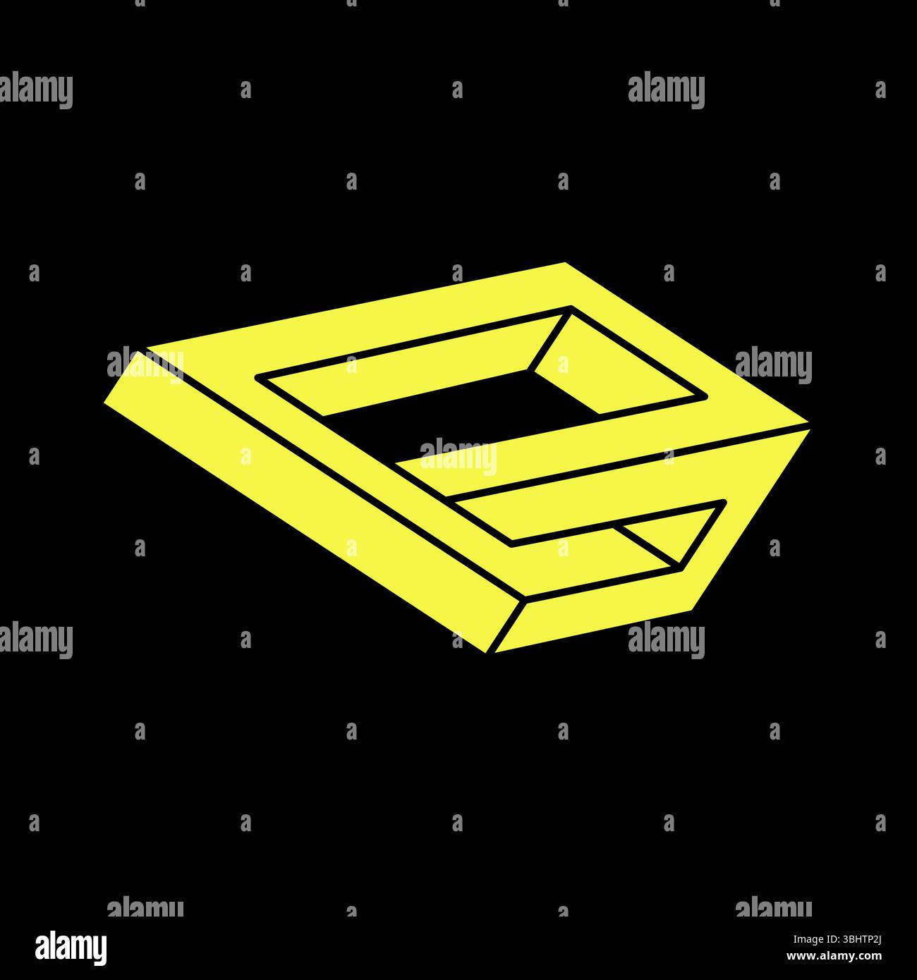 Unmögliche Form, optische Illusion, Vektor. Optisches Kunstobjekt. Geometrische Figur. Escher-STYLE. Stock Vektor
