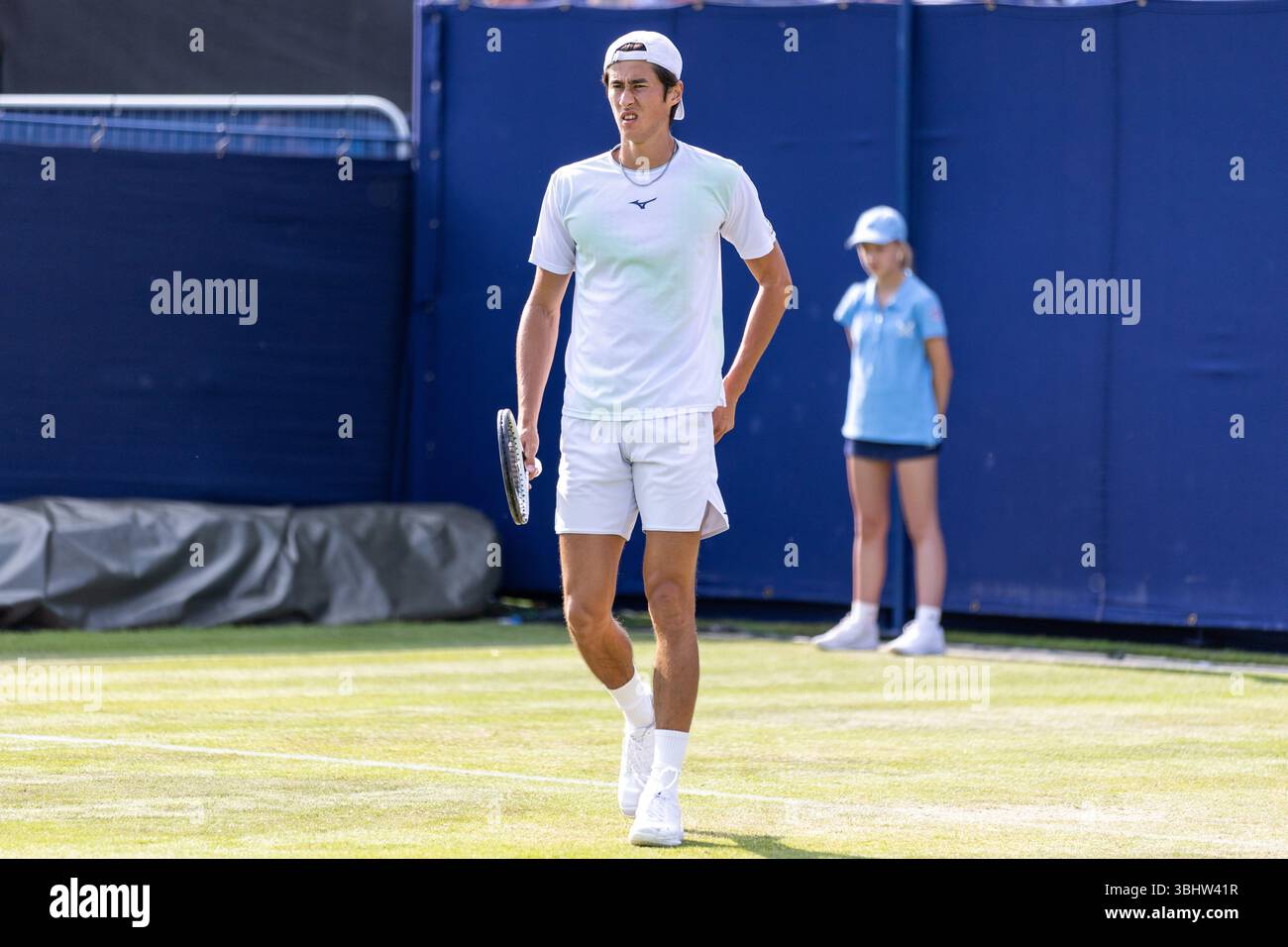 Lexus Ilkley Open 2025, ATP Challenger Tour, Herren-Doppel, Ilkley, Vereinigtes Königreich, 11. Juni 2024, Joshua PARIS Takeru YUZUKI VS Cleeve HARPER James TROTTER im Ilkley Lawn Tennis and Squash Club, Credit Aaron Badkin/Alamy Live News. Stockfoto