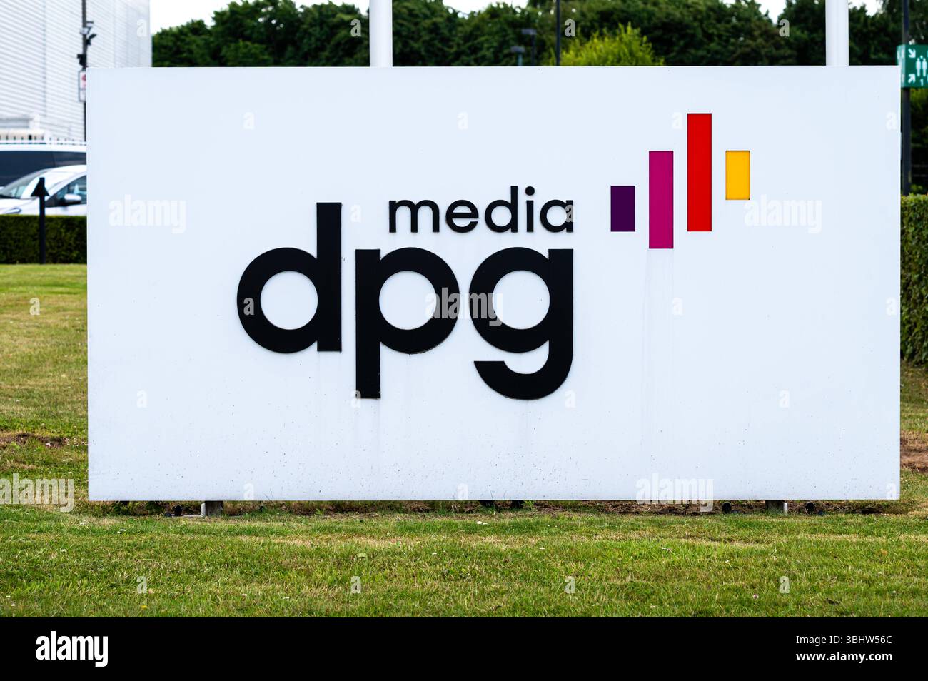 Sitz des DPG-Medienunternehmens in Vilvoorde, Flämisch-Brabant, Belgien, 8. Juni 2025 Stockfoto