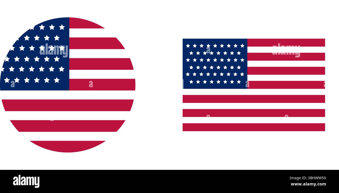 Flagge der USA Symbol der Vereinigten Staaten amerikanisches Nationalsymbol. Vektorabbildung Stock Vektor