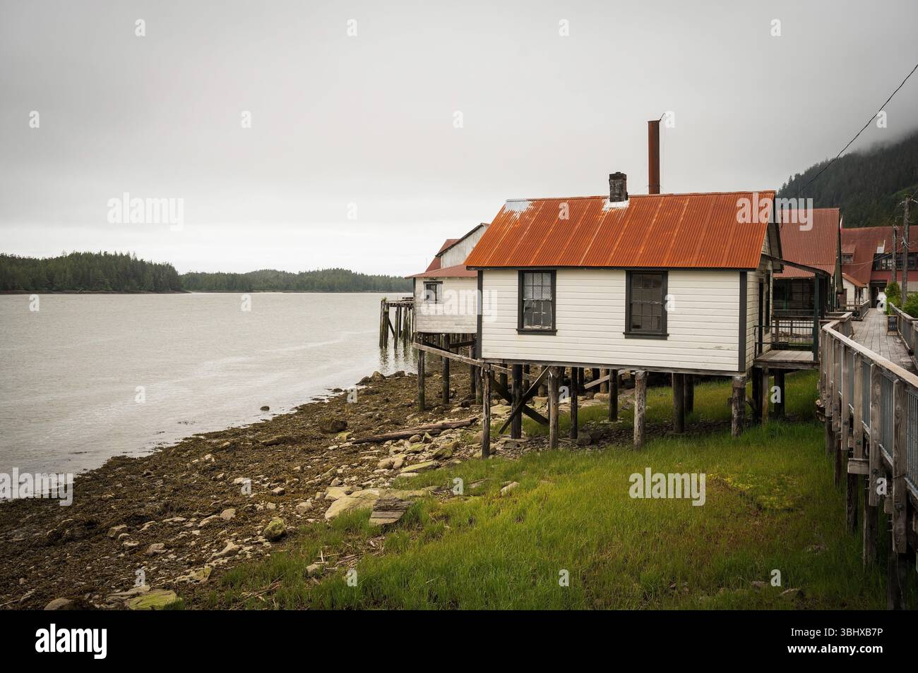 Die North Pacific Cannery National Historic Site. Prinz Rupert British Columbia, Kanada. Stockfoto