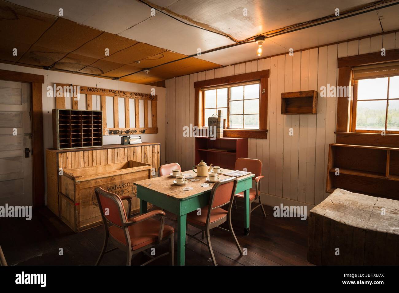 Die North Pacific Cannery National Historic Site. Prinz Rupert British Columbia, Kanada. Stockfoto