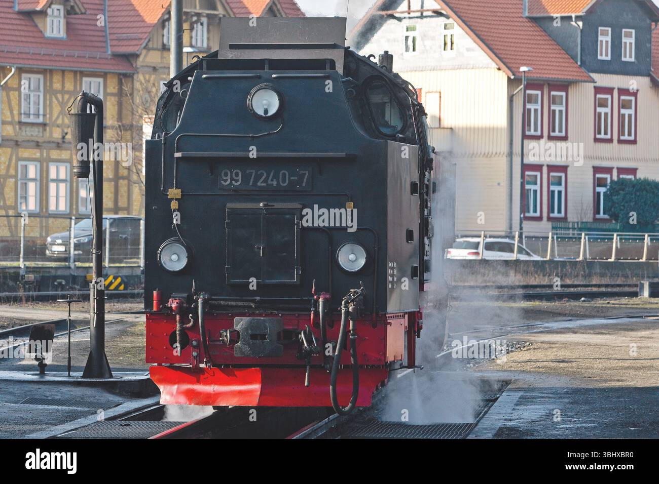 Dampflokomotive, Harzer Schmalspurbahnen, Deutschland, Sachsen-Anhalt, Harz, Wernigerode Stockfoto
