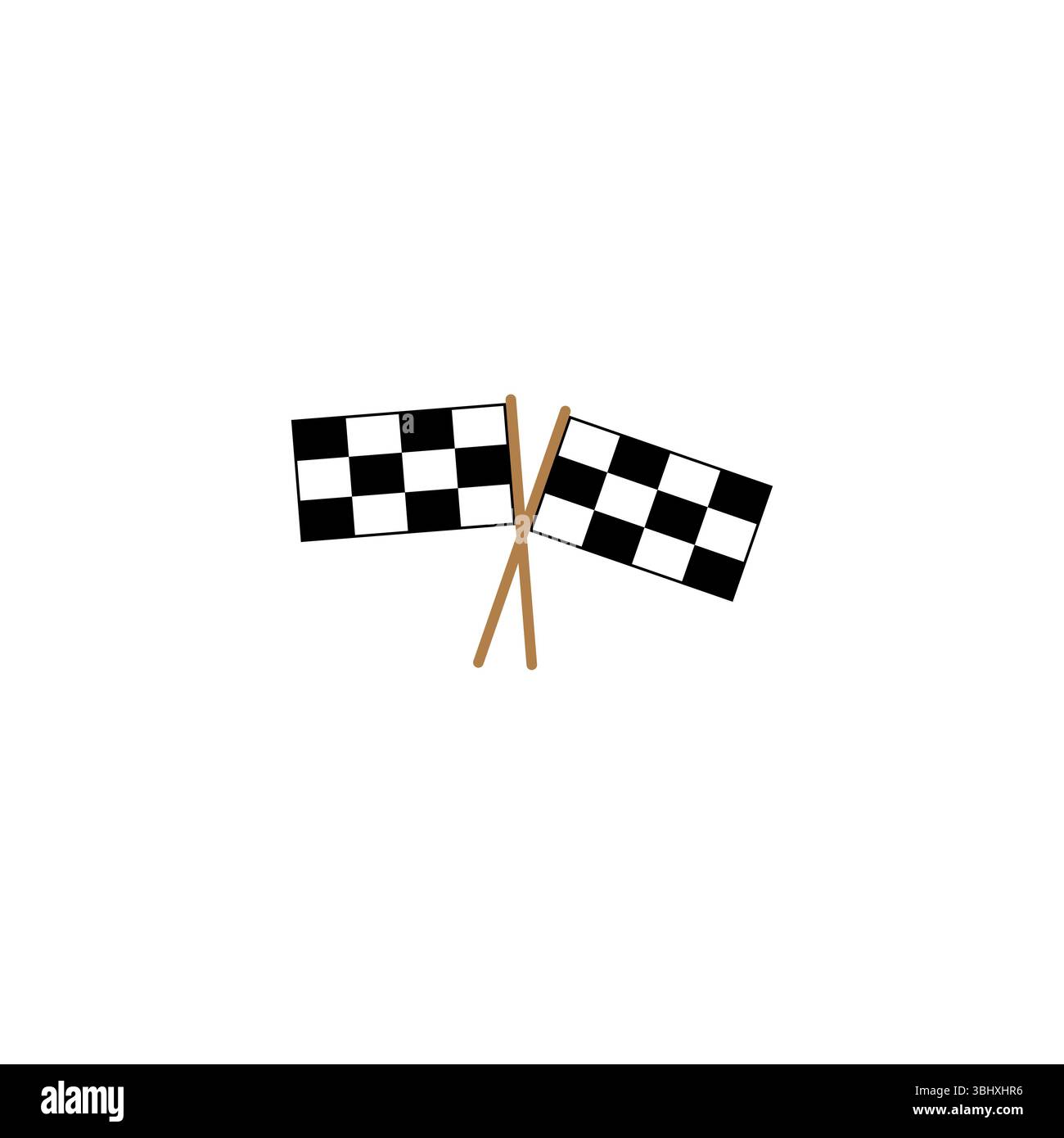 Kariertes Flag-Symbol. Symbol für das Ziel des Rennens. Schwarzweißes Muster. Abbildung der Vektorflagge. Stock Vektor