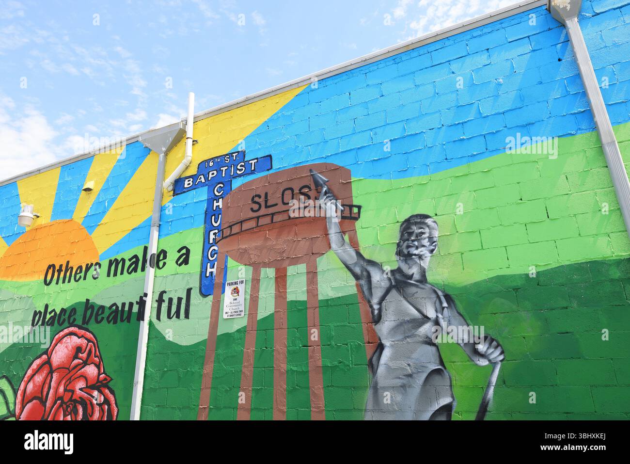 Das Symbol von Birmingham, die vulkanische, riesige, 56 m hohe gusseiserne Statue des römischen Gottes der Metallverarbeitung, wurde für die St Louis World Fair 1904 in Auftrag gegeben. Stockfoto