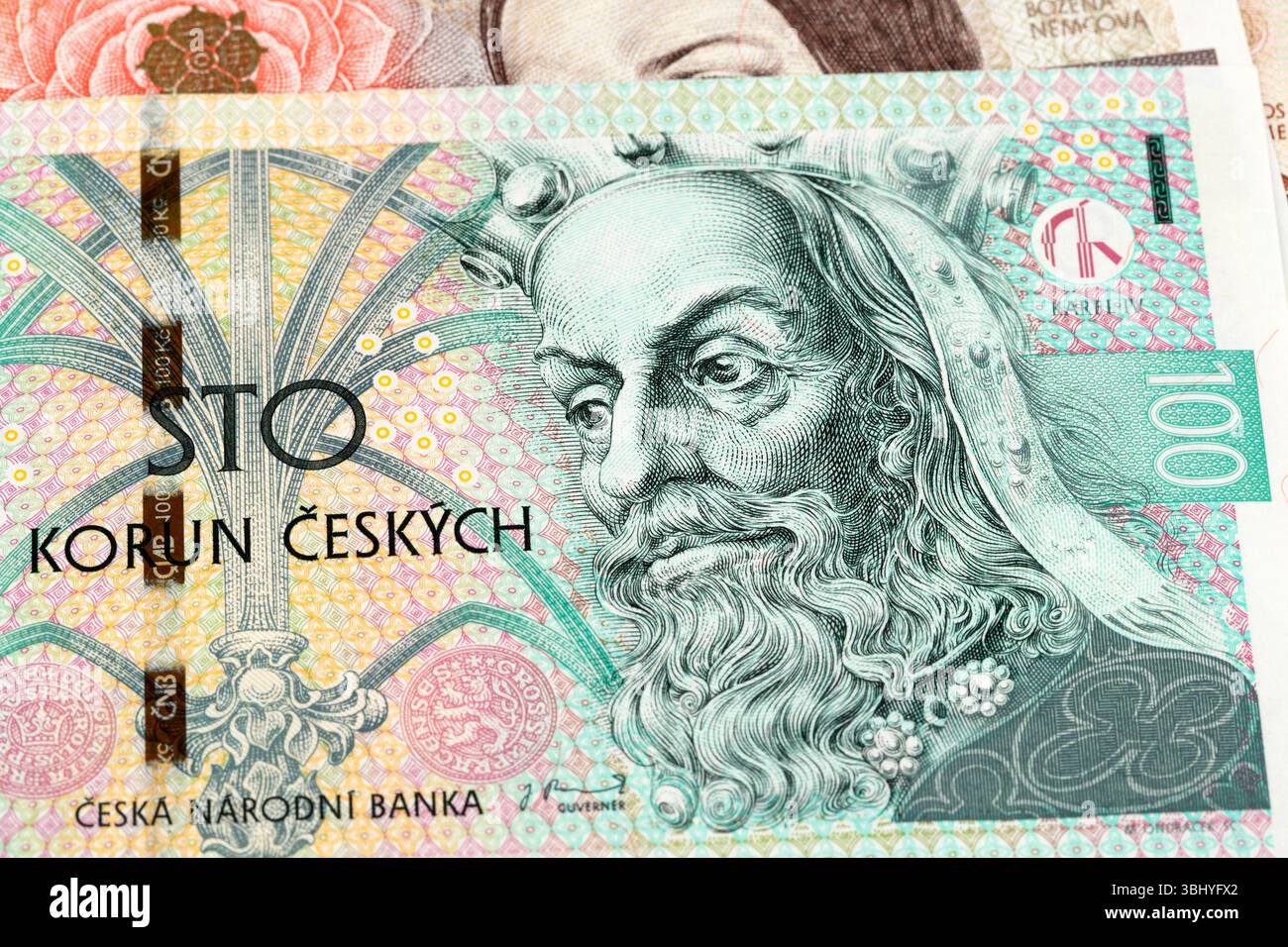 KRONEN, tschechische Währung, Karl IV. Römisch-deutscher // Kronen, tschechische Währung, Karl IV. Kaiser des Heiligen Römischen Reiches - 20250603 PD19012 Stockfoto