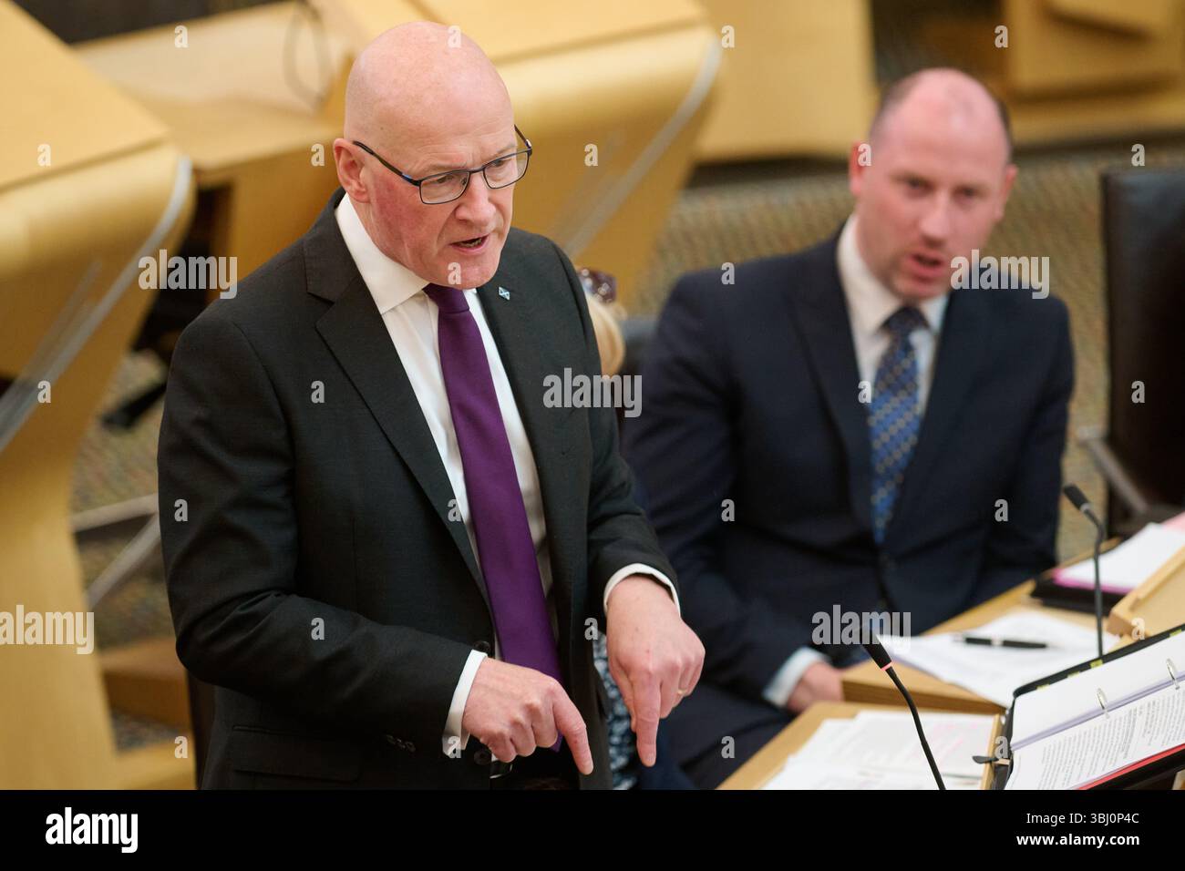 Edinburgh Schottland, Vereinigtes Königreich 12. Juni 2025. Erster Minister John Swinney im schottischen Parlament für erste Ministerfragen. Credit sst/alamy Live News Stockfoto