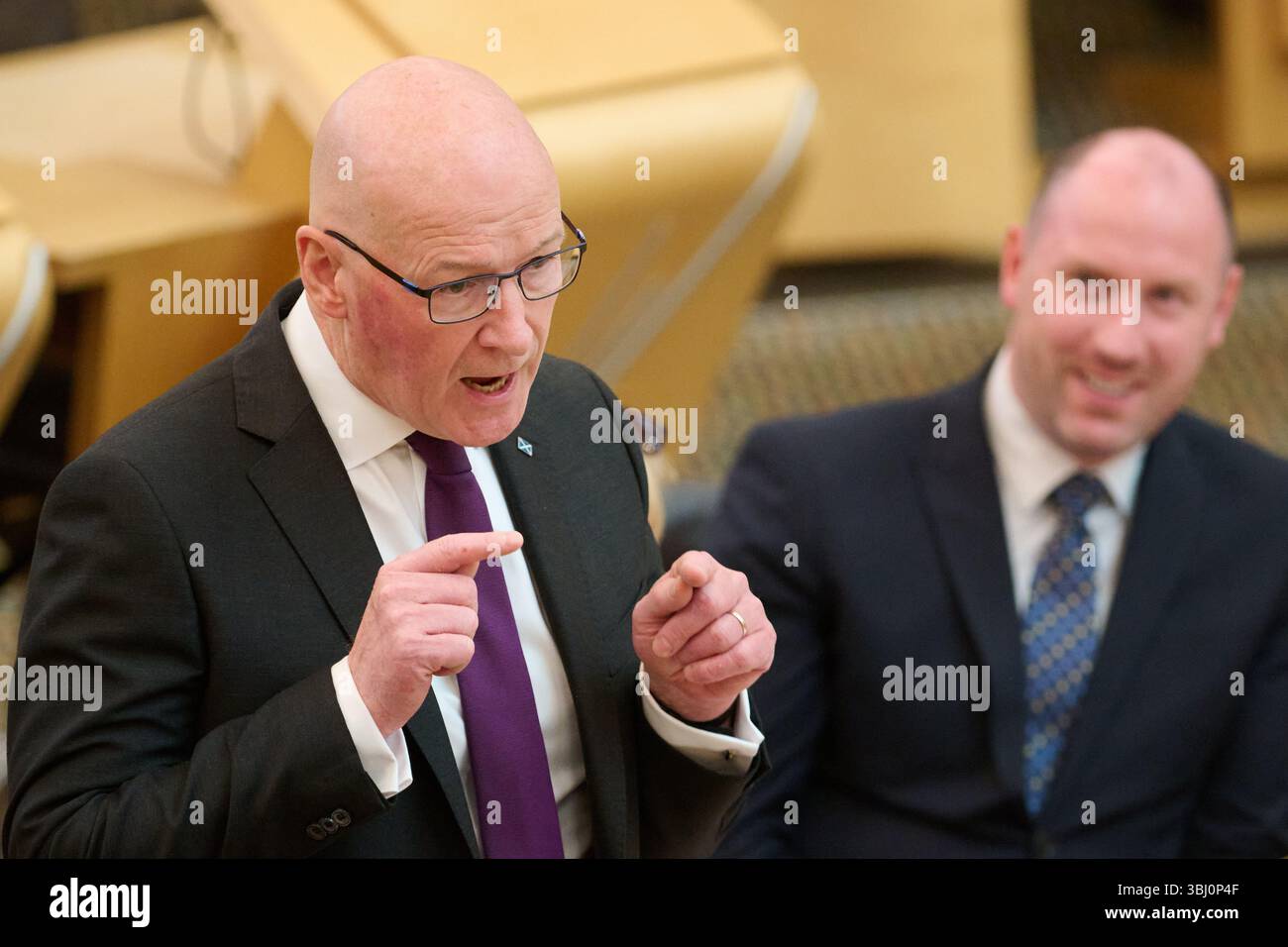 Edinburgh Schottland, Vereinigtes Königreich 12. Juni 2025. Erster Minister John Swinney im schottischen Parlament für erste Ministerfragen. Credit sst/alamy Live News Stockfoto