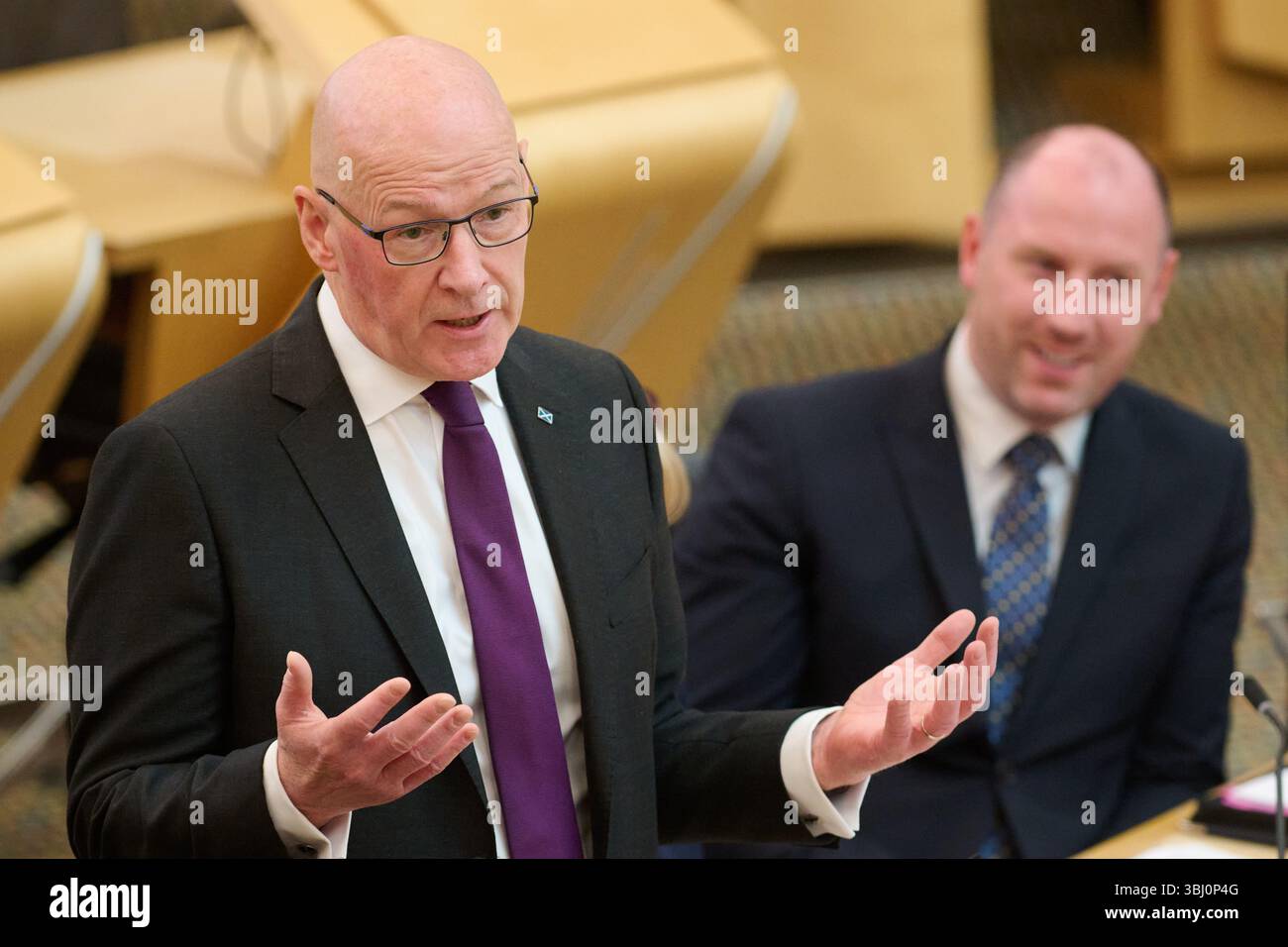 Edinburgh Schottland, Vereinigtes Königreich 12. Juni 2025. Erster Minister John Swinney im schottischen Parlament für erste Ministerfragen. Credit sst/alamy Live News Stockfoto