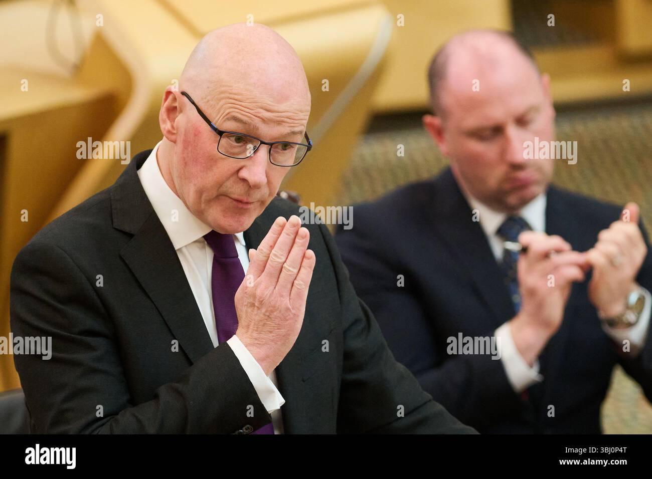 Edinburgh Schottland, Vereinigtes Königreich 12. Juni 2025. Erster Minister John Swinney im schottischen Parlament für erste Ministerfragen. Credit sst/alamy Live News Stockfoto