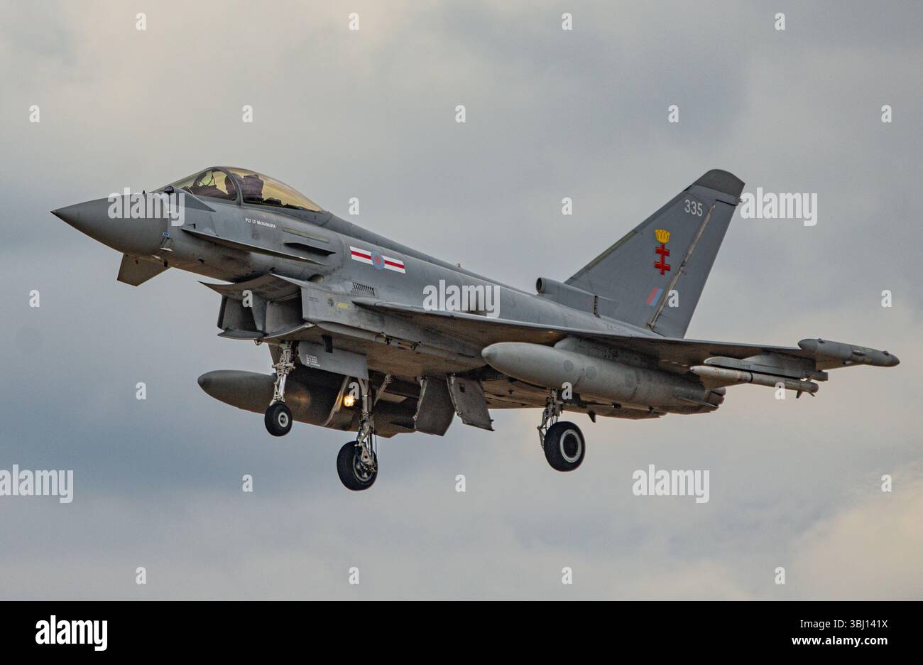 Eurofighter Taifun, 29 Squadron RAF, landet bei der RAF Coningsby Stockfoto