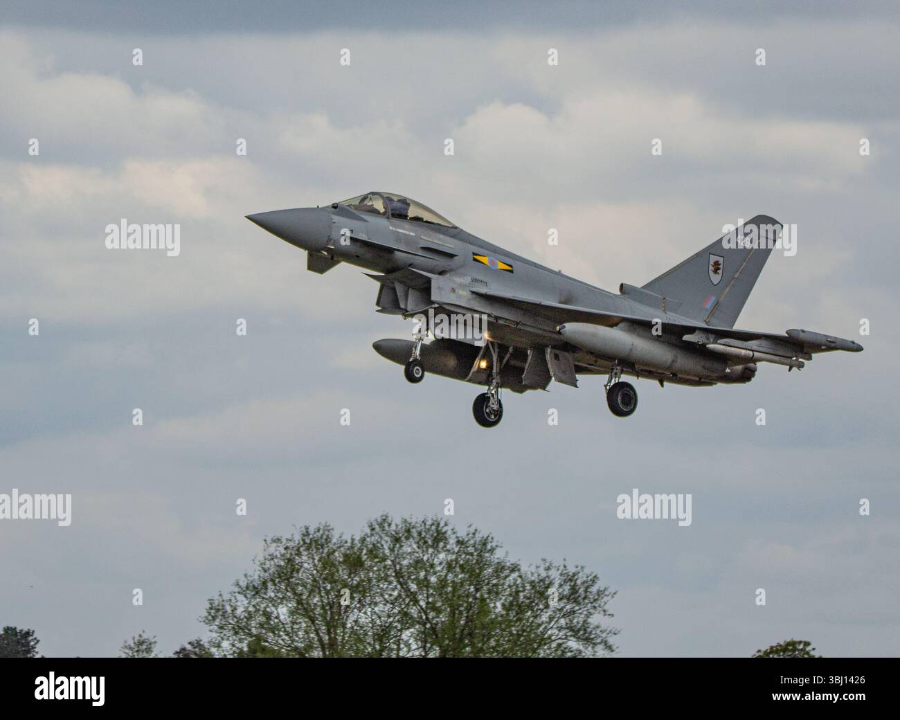 Eurofighter Taifun, 29 Squadron RAF, landet bei der RAF Coningsby Stockfoto