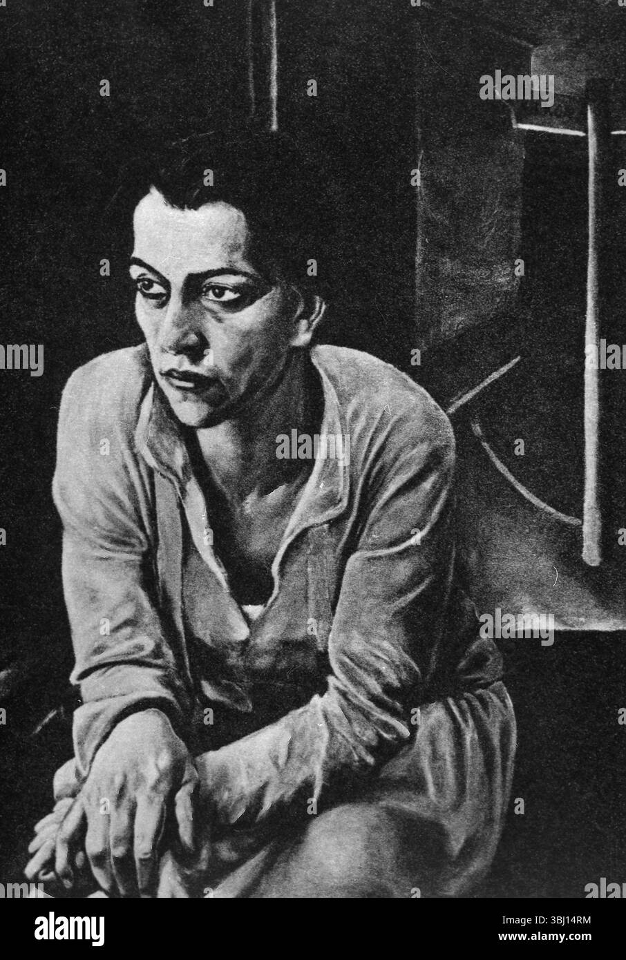 Porträt der deutschen Schauspielerin Helene Weigel, Gemälde des Künstlers Rudolf Schlichter, 1920er Jahre Stockfoto