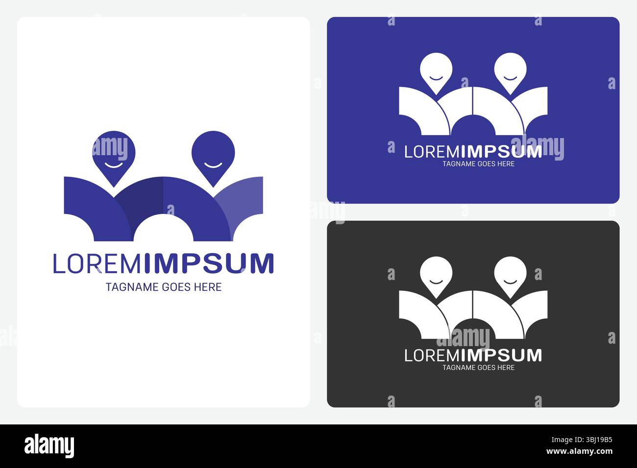 P2P Delivery Service Logo-Vorlage. Dieses Logo stellt einen Peer-to-Peer-Delivery-Service dar. Stock Vektor