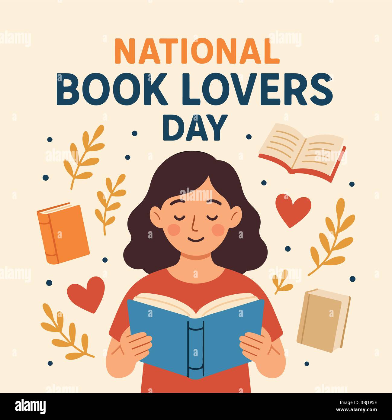 Happy Book Lovers Day Celebration Stock Vektor