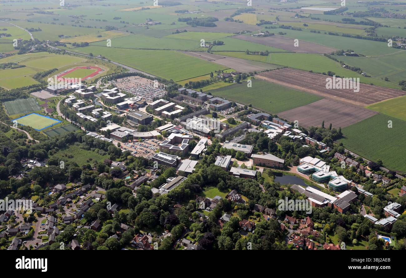 Luftbild der Edge Hill University, früher bekannt als Edge Hill University College und Edge Hill College. Ormskirk, Lancashire Stockfoto