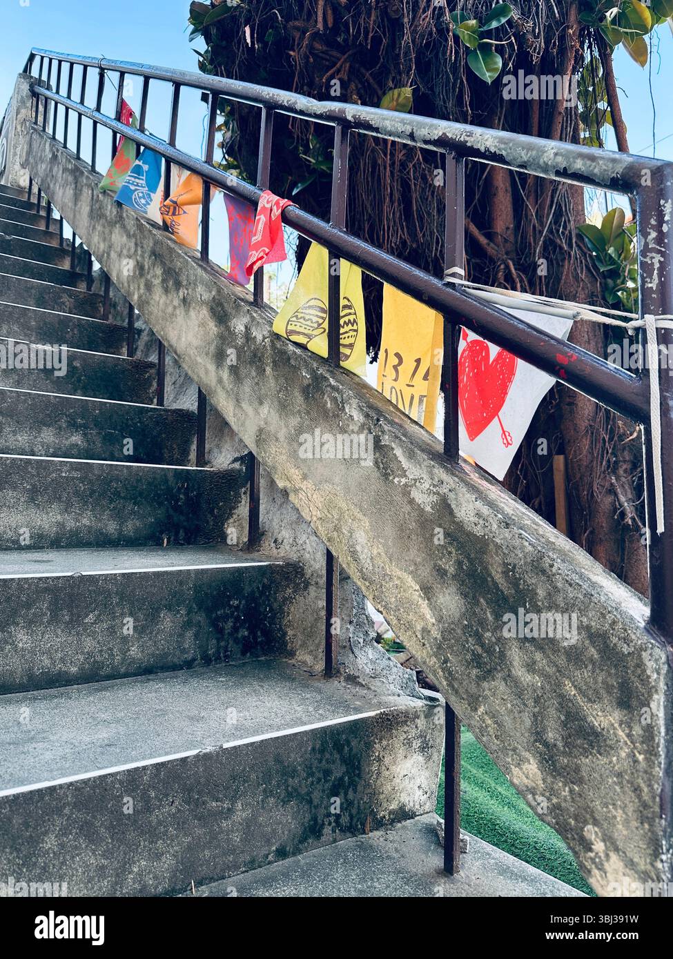 Die Treppe führt zu den Möglichkeiten von morgen Stockfoto