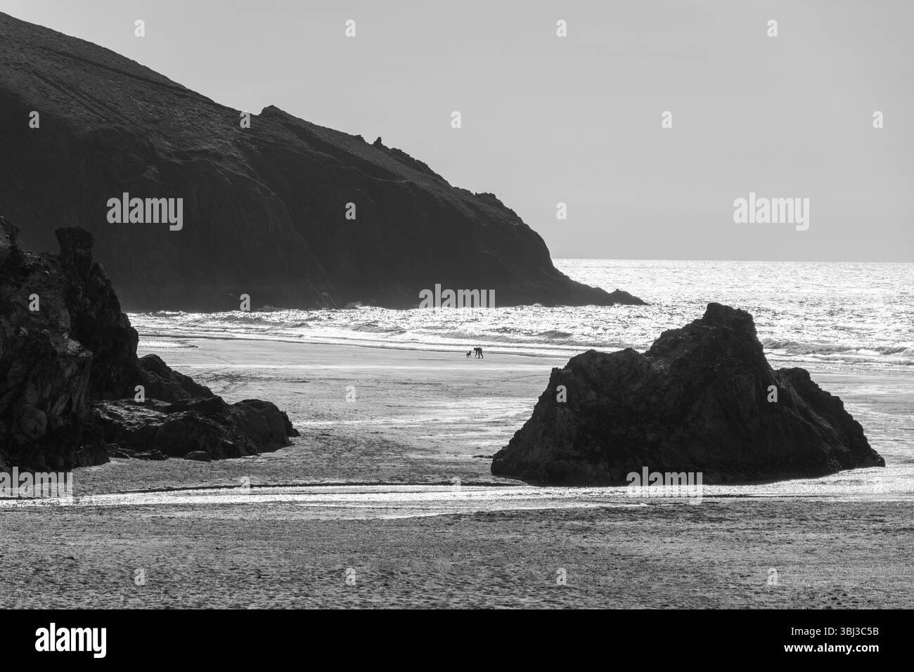 Strand und Küste von Sanddünen, Holywell Bay, Holywell, Cornwall, England, Vereinigtes Königreich Stockfoto