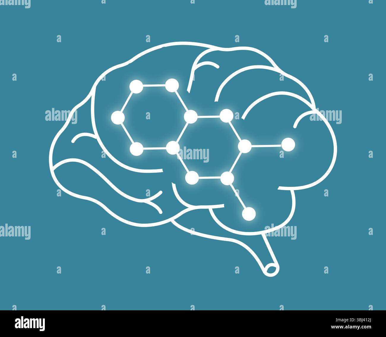 Hirngesundheit, Hormontherapie und Problemkonzept Stockfoto