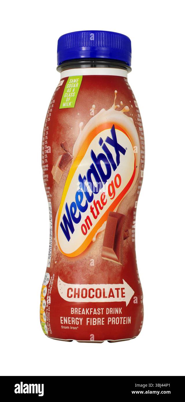 Weetabix On the Go Frühstücksgetränk mit Schokoladengeschmack Stockfoto