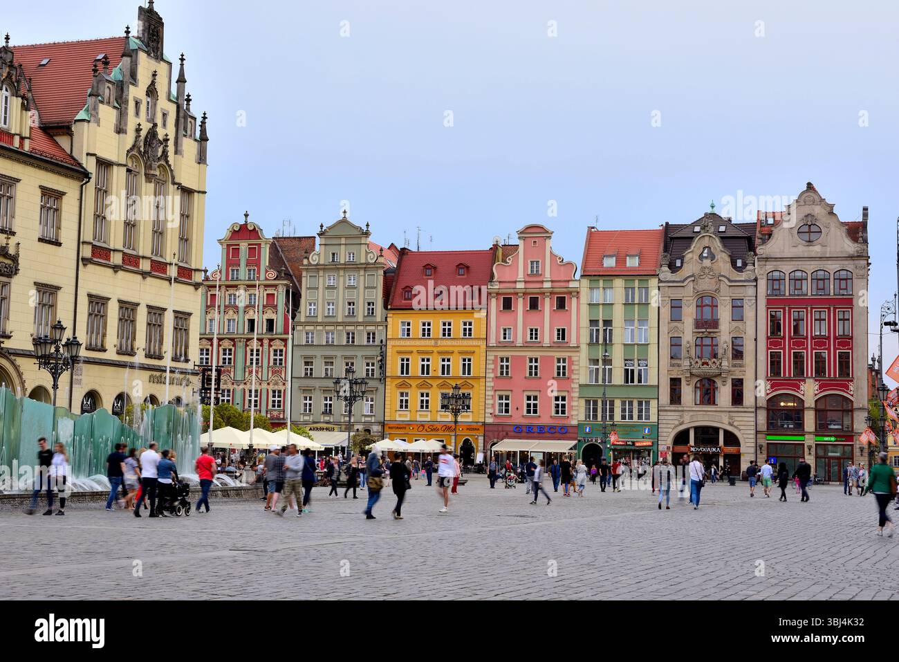Haupt- oder Marktplatz (Rynek) von Breslau (Breslau), Schlesien, Polen Stockfoto
