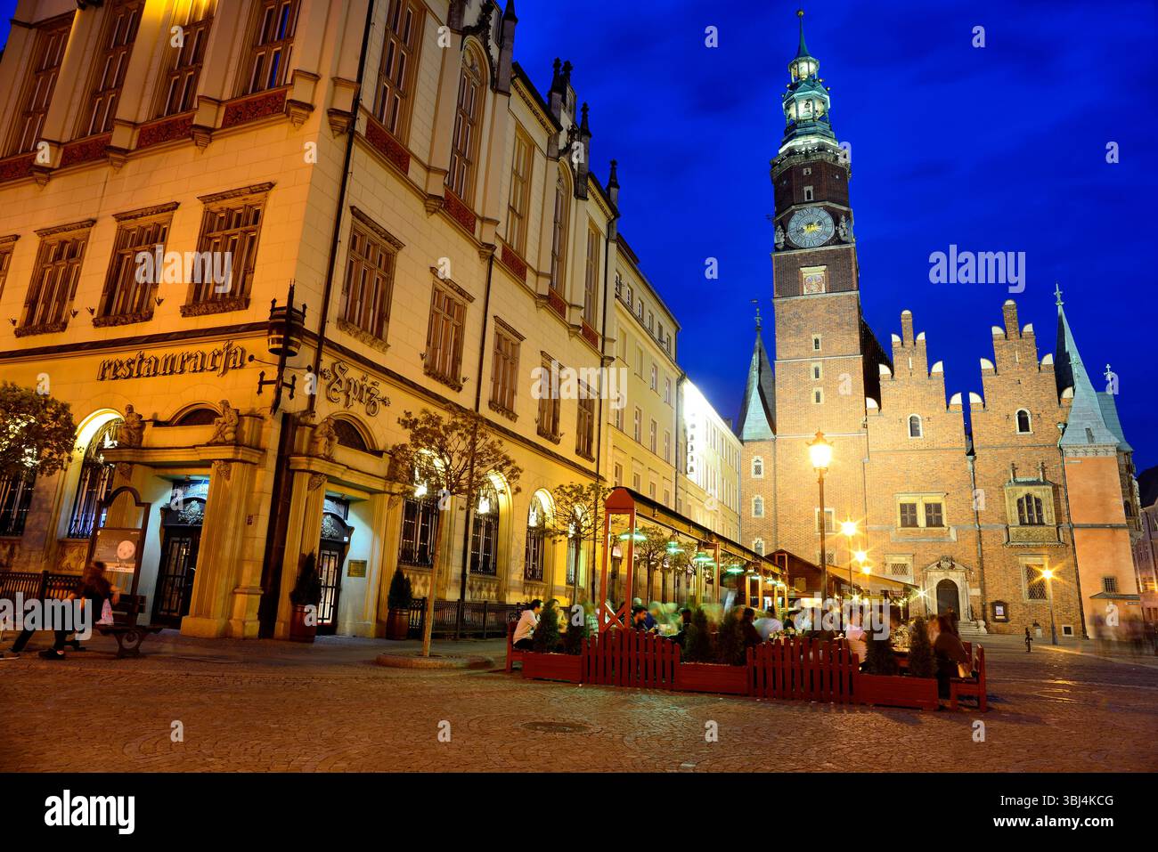 Haupt- oder Marktplatz (Rynek) von Breslau (Breslau), Schlesien, Polen Stockfoto