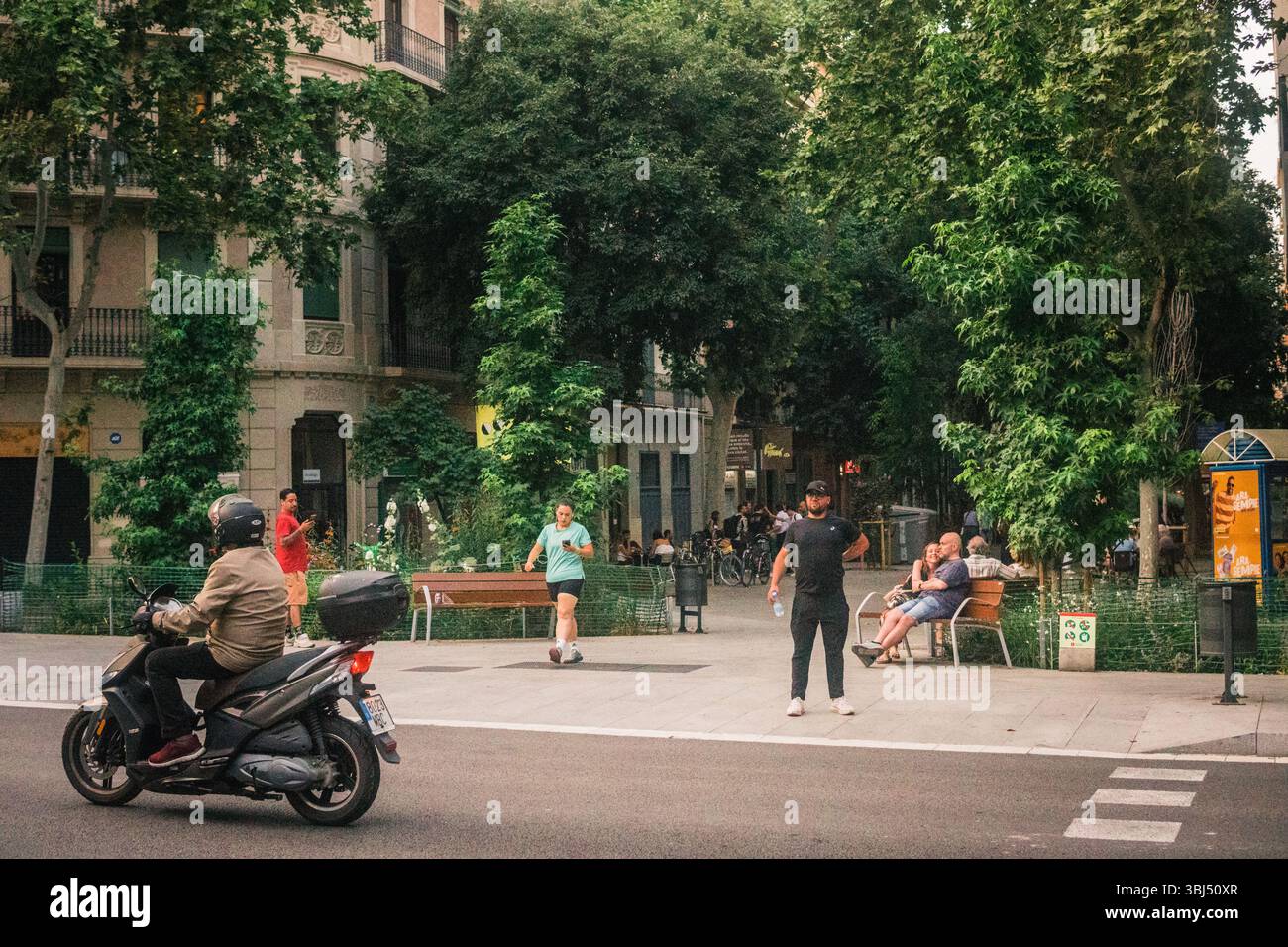 Barcelona Sommerstraßen Stockfoto