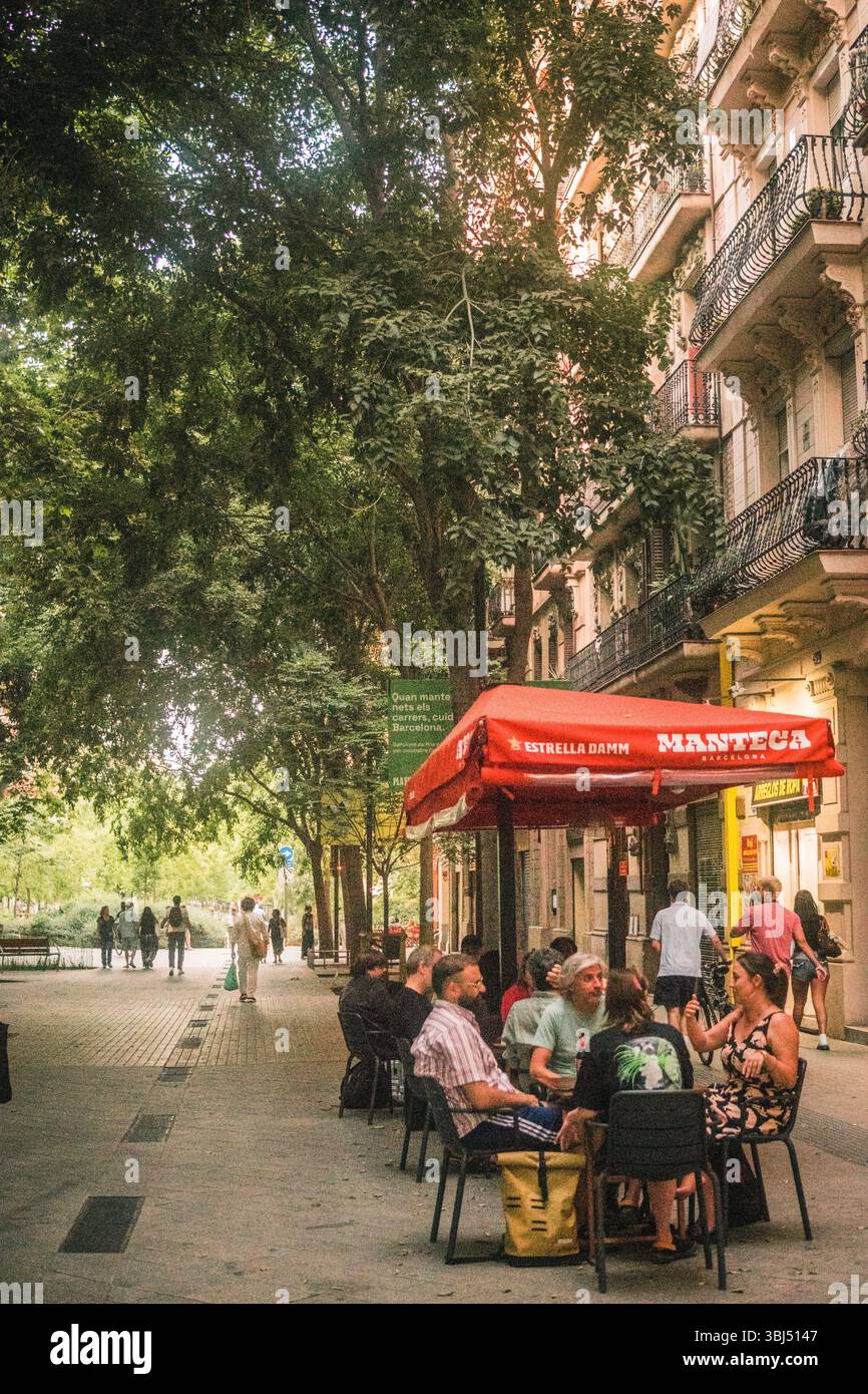 Barcelona Sommerstraßen Stockfoto