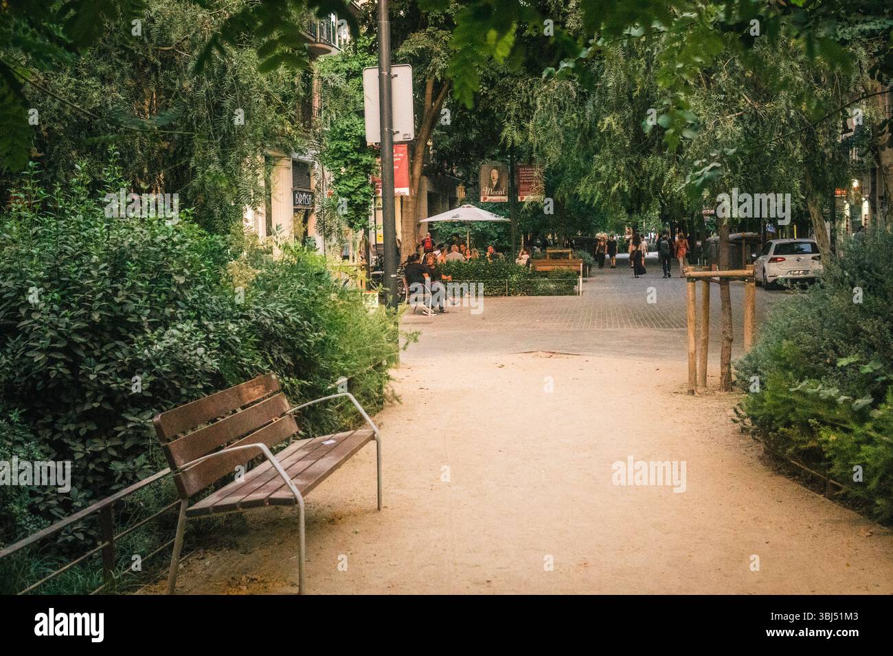 Barcelona Sommerstraßen Stockfoto