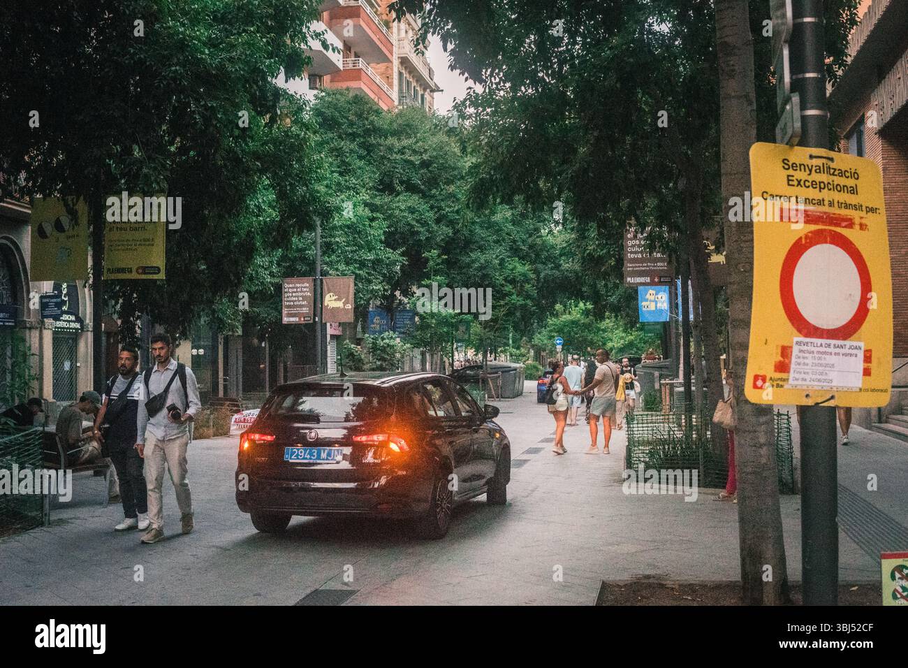Barcelona Sommerstraßen Stockfoto