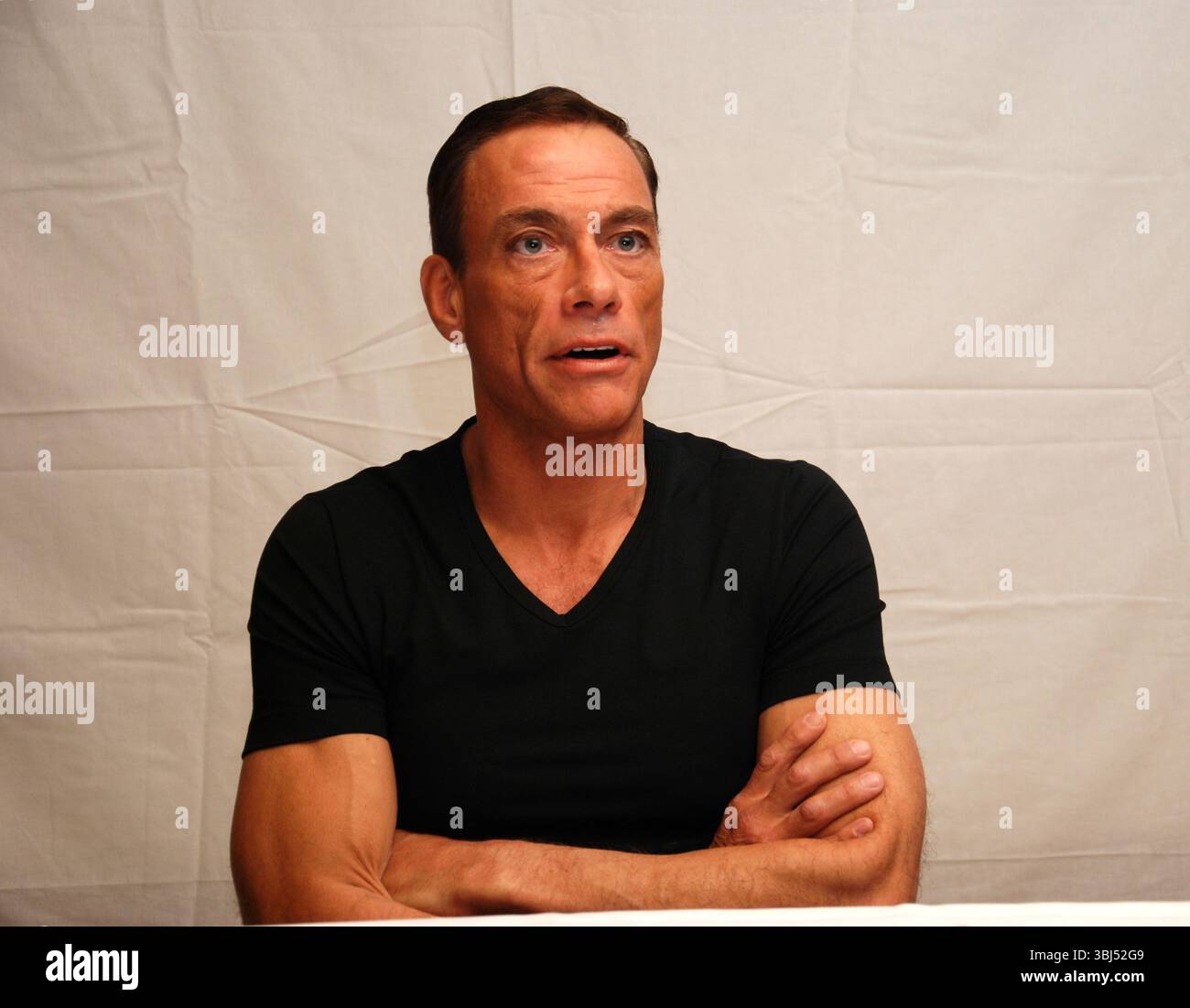 Jean-Claude Van Damme beim Pressejunket für „The Expendables 2“ in Los Angeles - 4. August 2012 Stockfoto