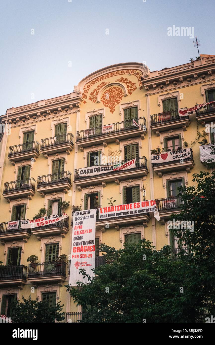 Barcelona Sommerstraßen Stockfoto