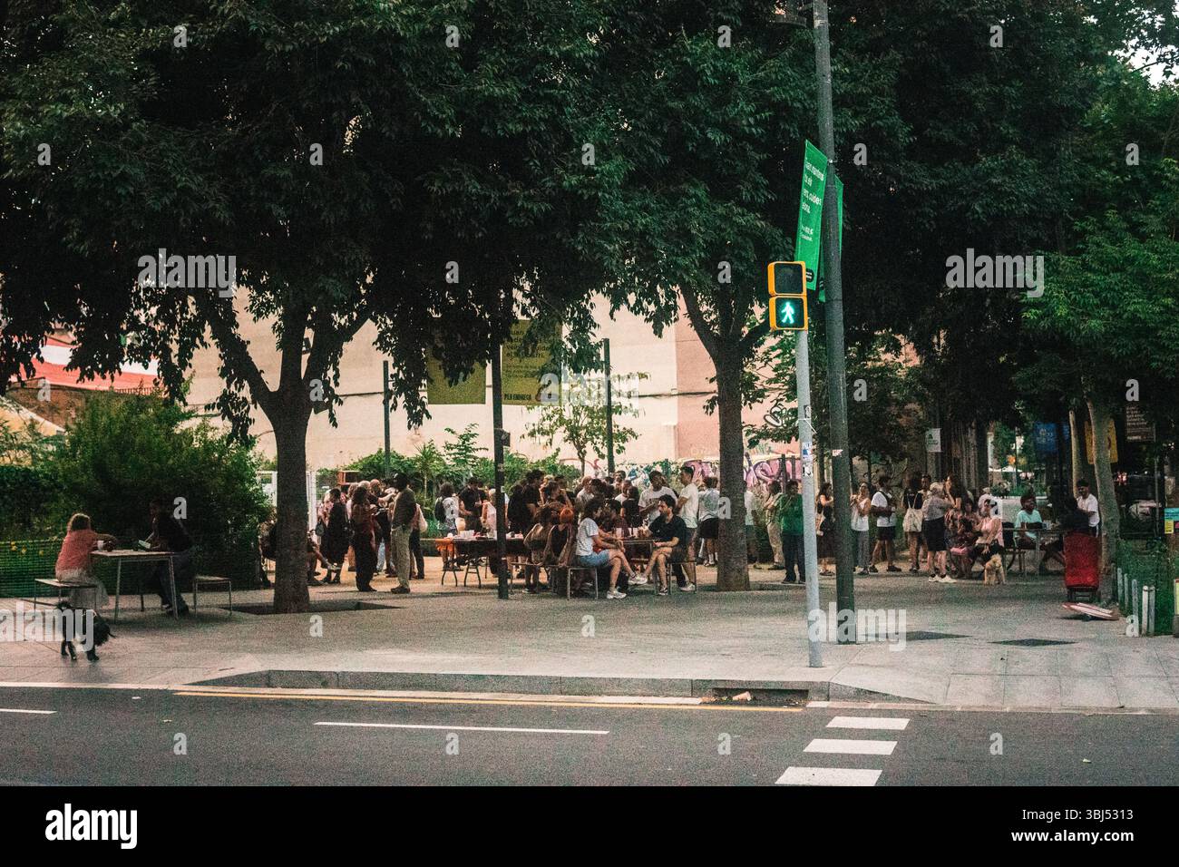 Barcelona Sommerstraßen Stockfoto