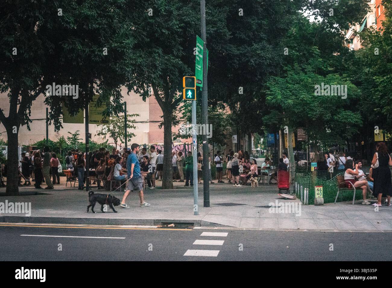 Barcelona Sommerstraßen Stockfoto