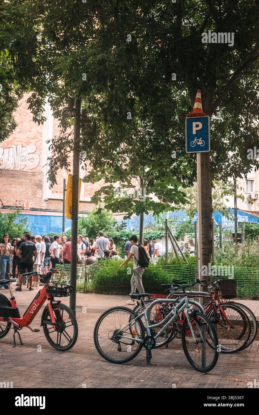 Barcelona Sommerstraßen Stockfoto