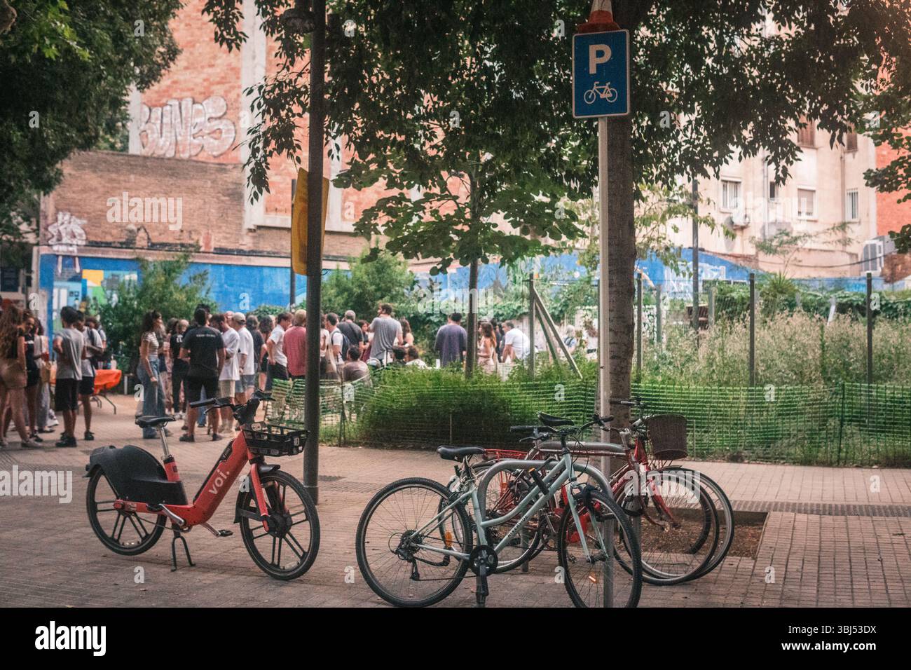 Barcelona Sommerstraßen Stockfoto