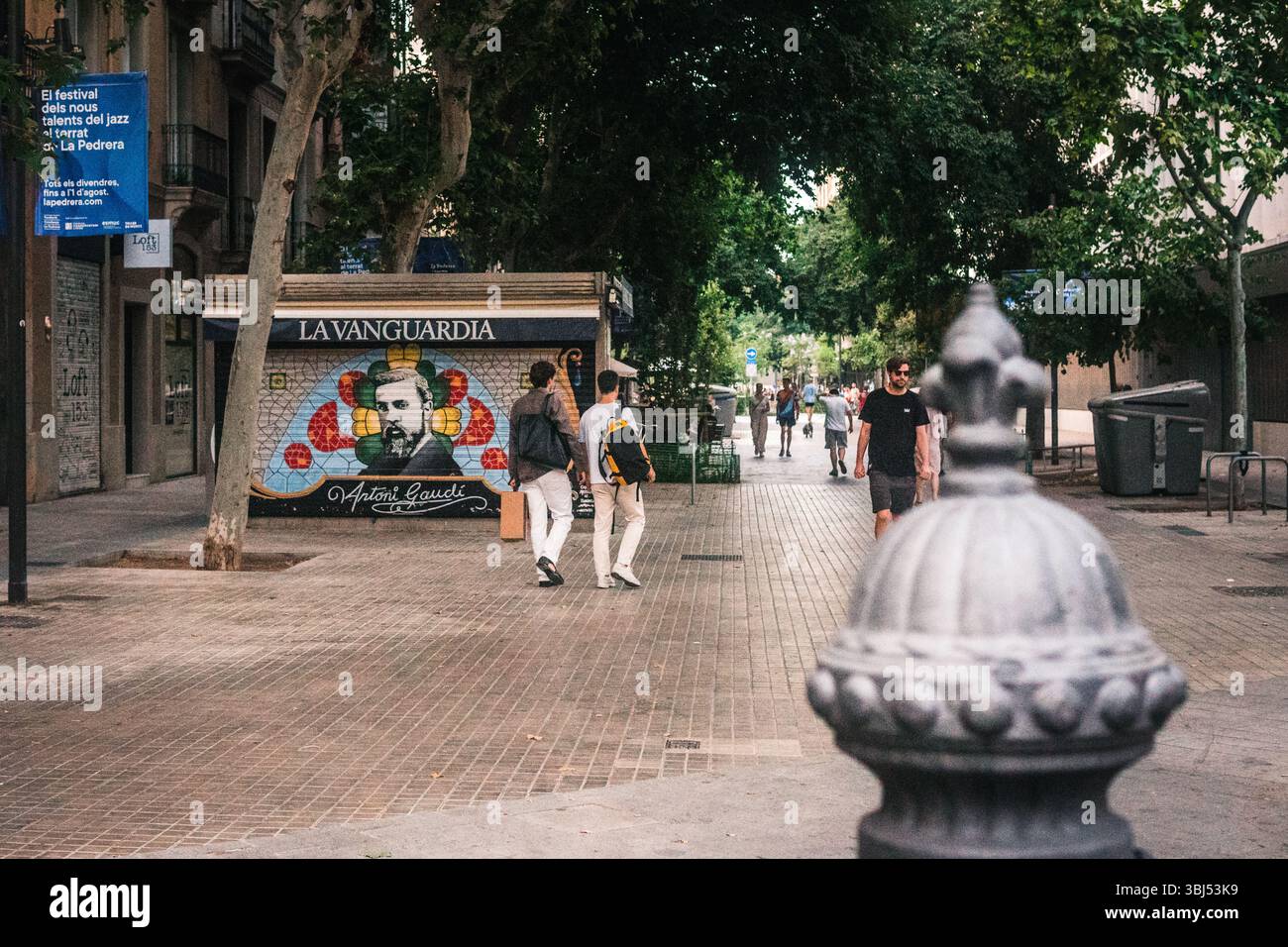 Barcelona Sommerstraßen Stockfoto
