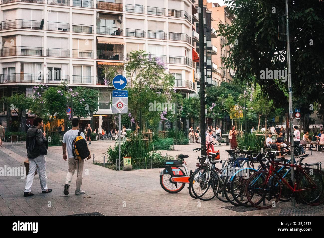Barcelona Sommerstraßen Stockfoto