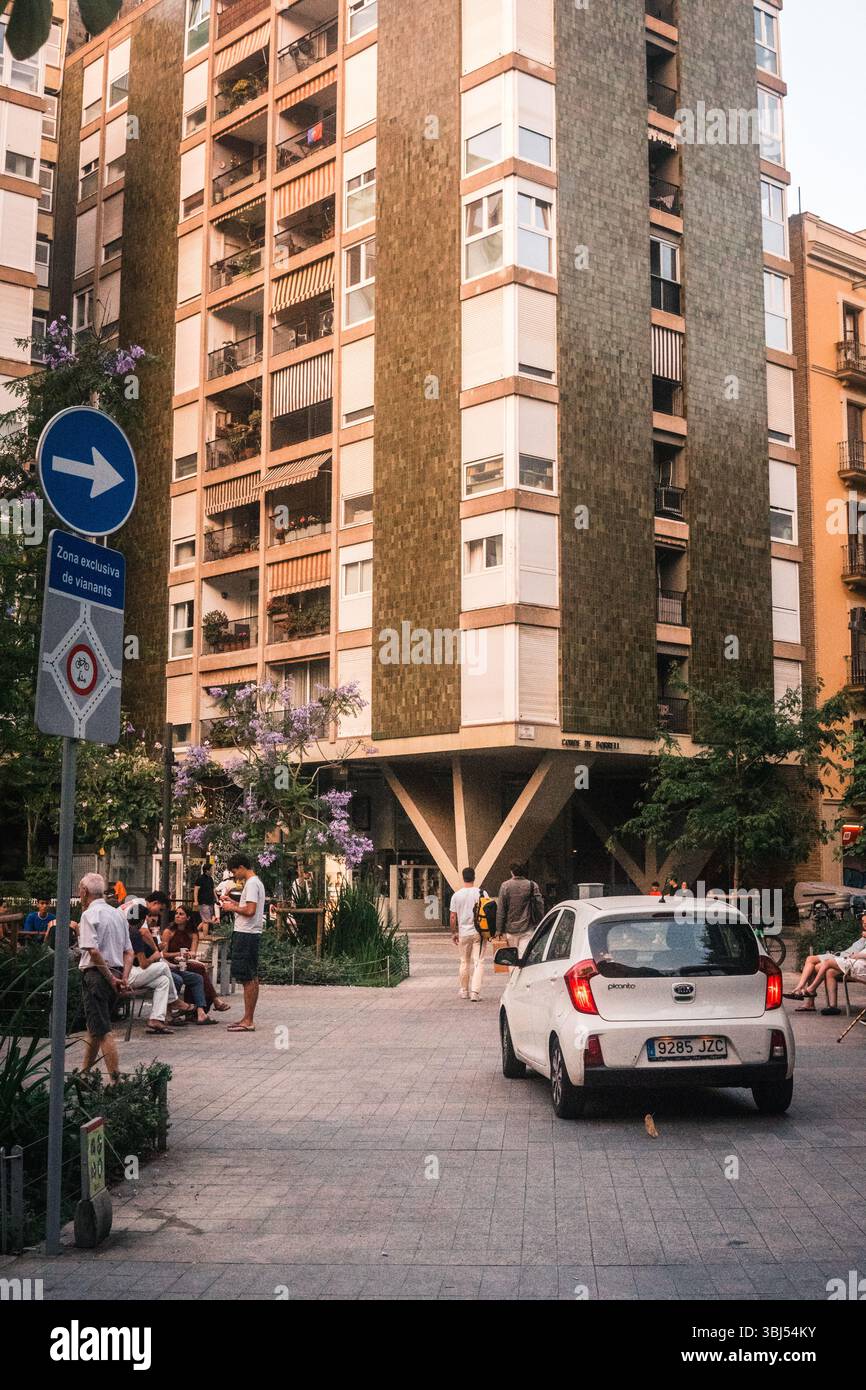 Barcelona Sommerstraßen Stockfoto